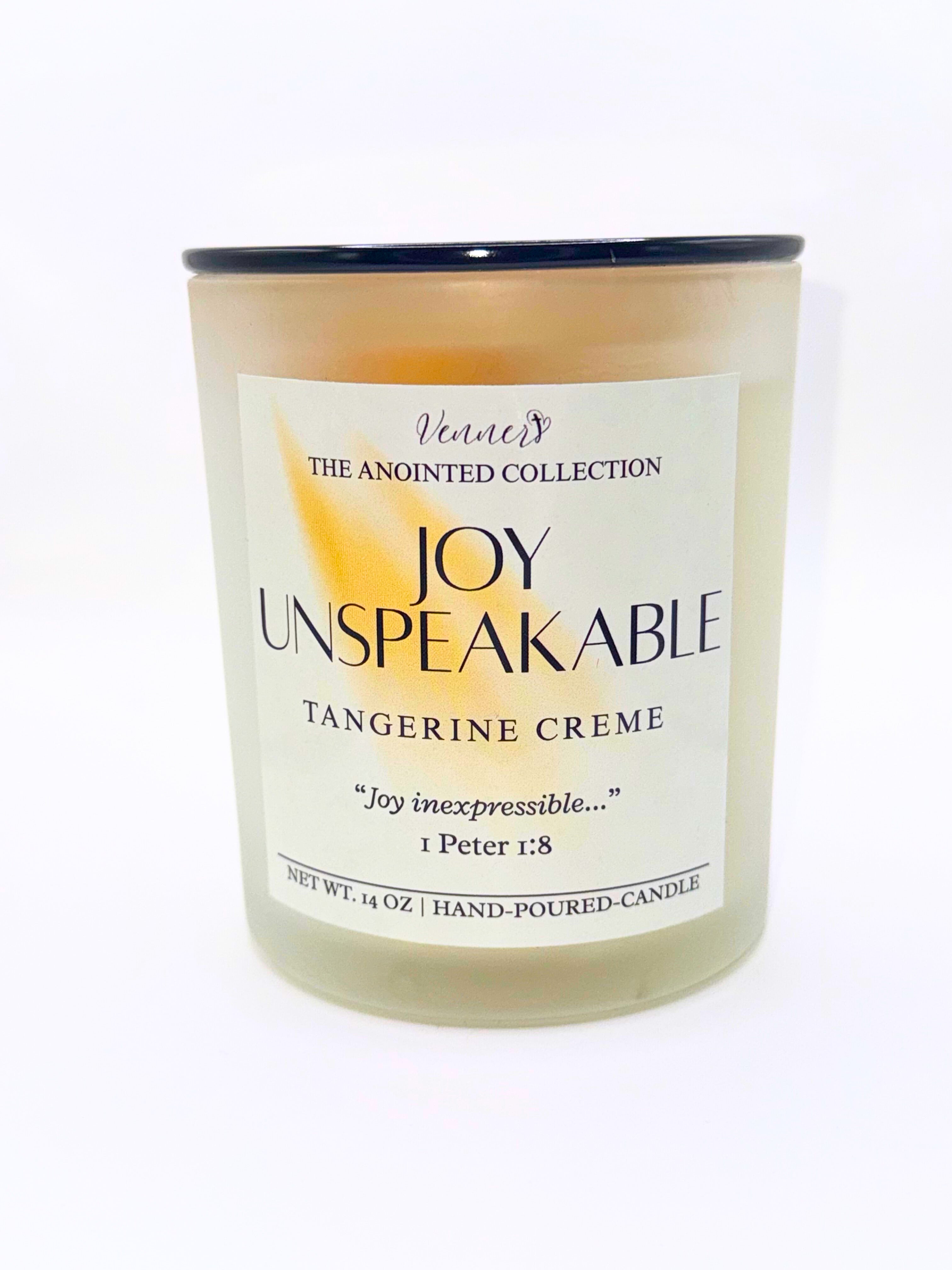 Joy Unspeakable Faith Candle – Tangerine Crème | Christian Hand-Poured Candle Inspired by 1 Peter 1:8