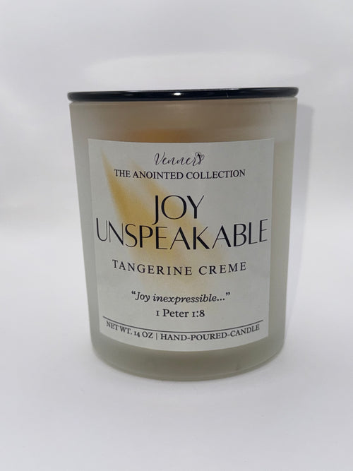 Joy Unspeakable Faith Candle – Tangerine Crème | Christian Hand-Poured Candle Inspired by 1 Peter 1:8