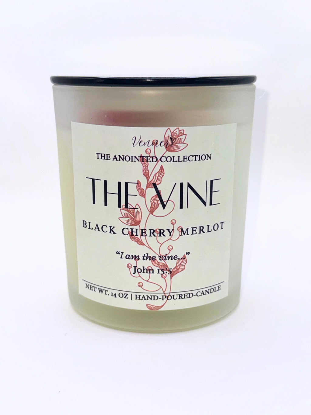 The Vine Faith Candle – Black Cherry Merlot | Christian Hand-Poured Candle Inspired by John 15:5