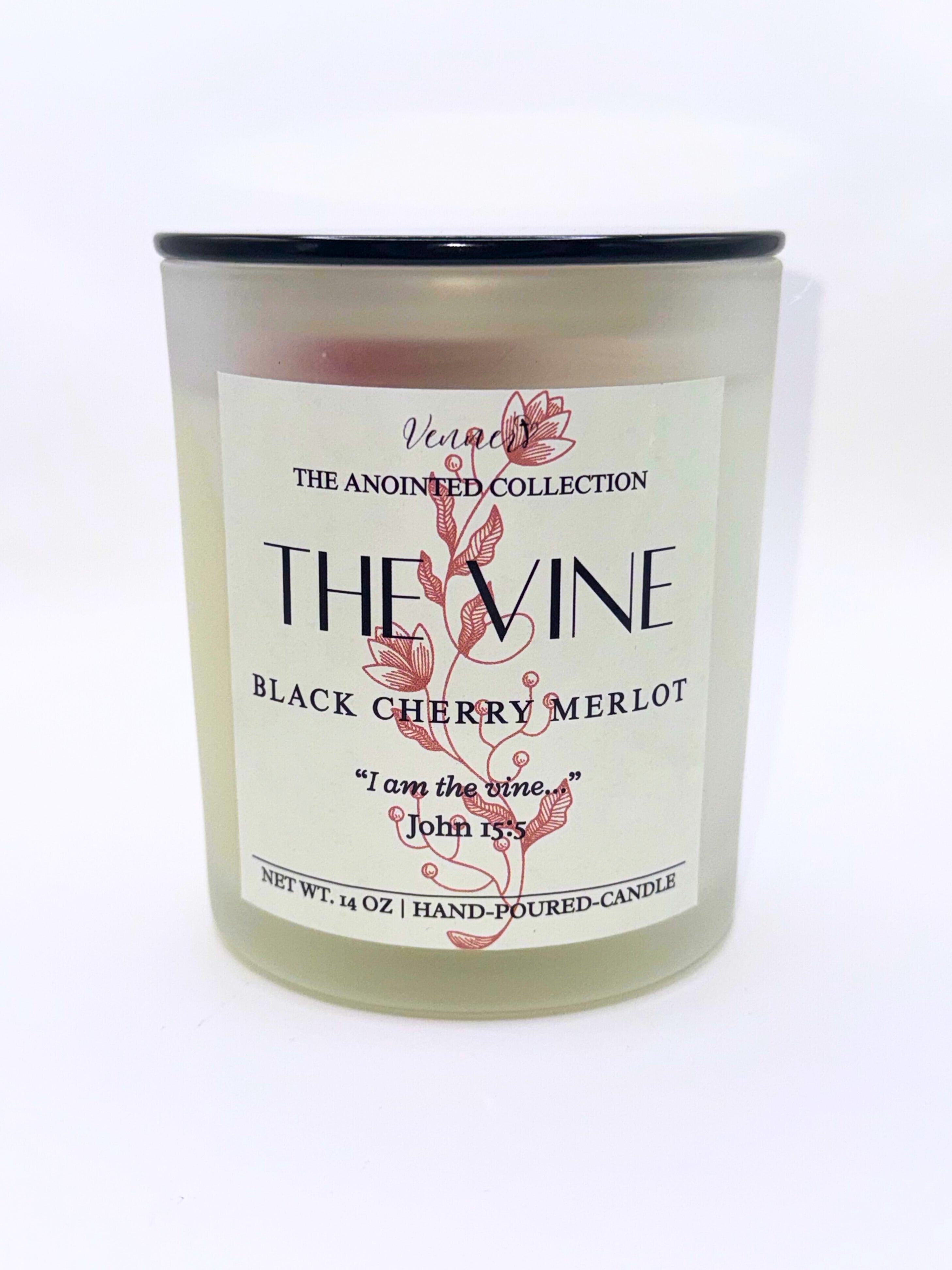 The Vine Faith Candle – Black Cherry Merlot | Christian Hand-Poured Candle Inspired by John 15:5